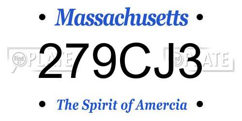 279CJ3 Massachusetts License Plate