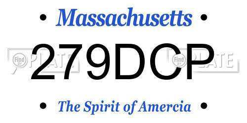 279DCP Massachusetts License Plate
