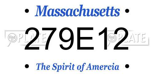 279E12 Massachusetts License Plate