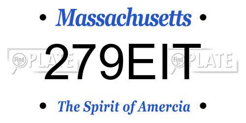 279EIT Massachusetts License Plate