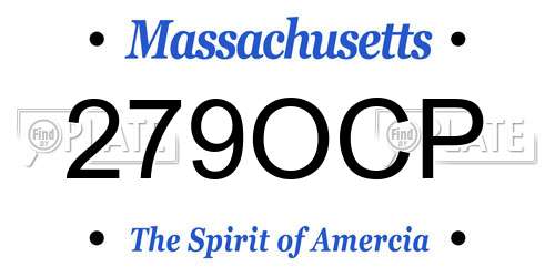 279OCP Massachusetts License Plate
