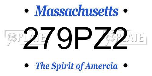 279PZ2 Massachusetts License Plate