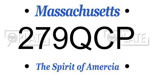 279QCP Massachusetts License Plate