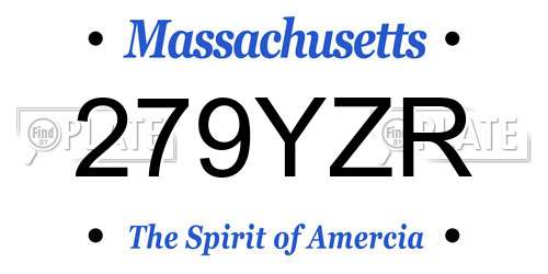 279YZR Massachusetts License Plate