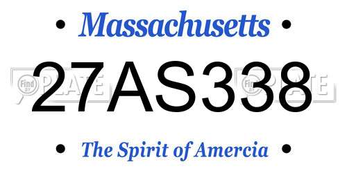 27AS338 Massachusetts License Plate