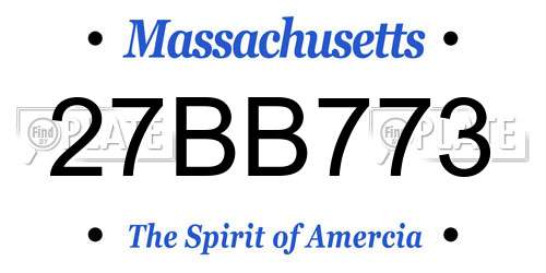 27BB773 Massachusetts License Plate