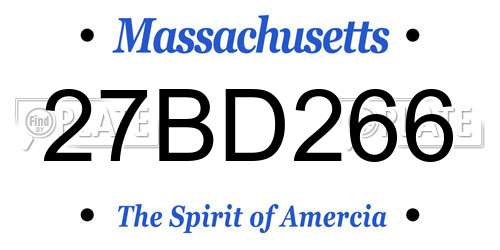 27BD266 Massachusetts License Plate