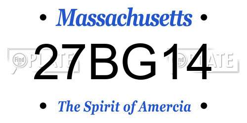 27BG14 Massachusetts License Plate