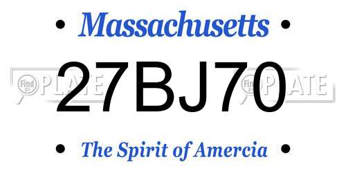 27BJ70 Massachusetts License Plate