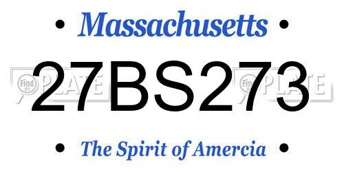 27BS273 Massachusetts License Plate