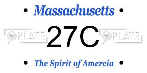 27C Massachusetts License Plate