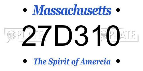 27D310 Massachusetts License Plate