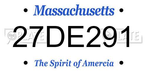 27DE291 Massachusetts License Plate