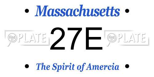 27E Massachusetts License Plate