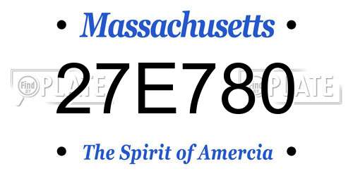 27E780 Massachusetts License Plate
