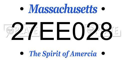 27EE028 Massachusetts License Plate