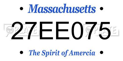 27EE075 Massachusetts License Plate