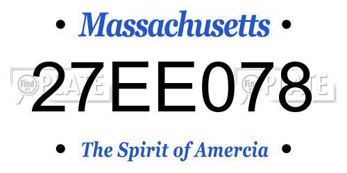 27EE078 Massachusetts License Plate