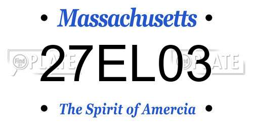 27EL03 Massachusetts License Plate