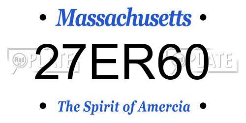 27ER60 Massachusetts License Plate