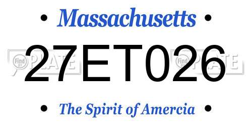27ET026 Massachusetts License Plate