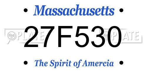 27F530 Massachusetts License Plate