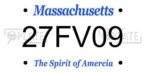 27FV09 Massachusetts License Plate