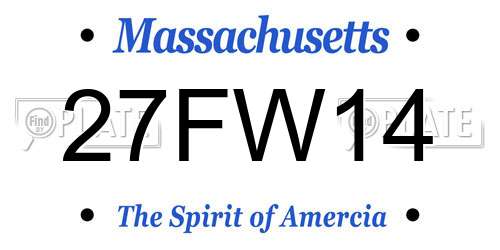 27FW14 Massachusetts License Plate