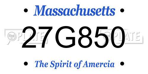 27G850 Massachusetts License Plate