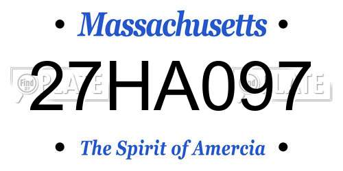 27HA097 Massachusetts License Plate