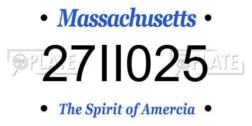 27II025 Massachusetts License Plate
