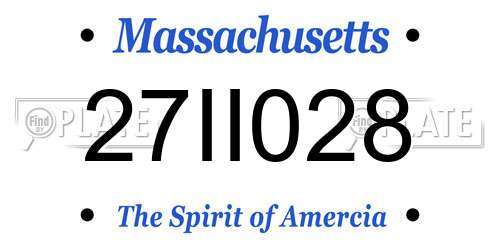 27II028 Massachusetts License Plate