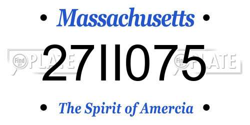 27II075 Massachusetts License Plate