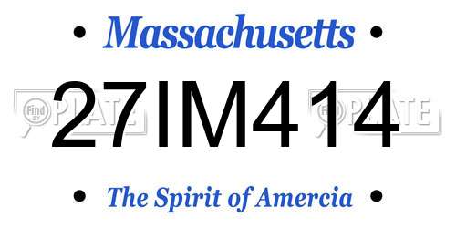 27IM414 Massachusetts License Plate