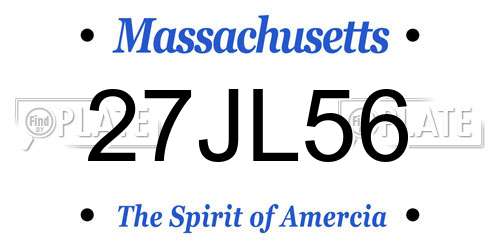 27JL56 Massachusetts License Plate