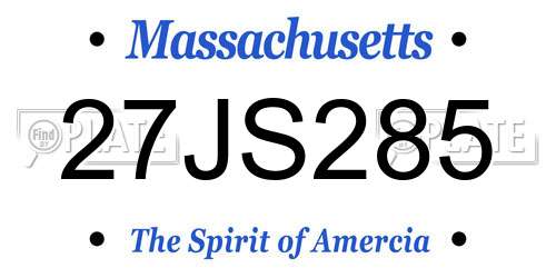 27JS285 Massachusetts License Plate