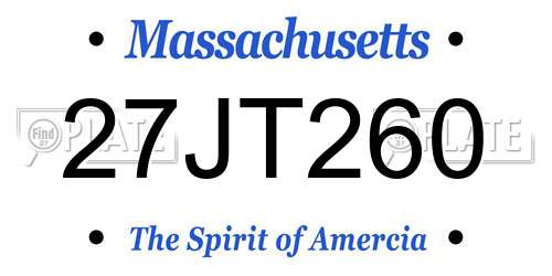 27JT260 Massachusetts License Plate