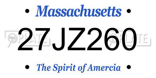 27JZ260 Massachusetts License Plate