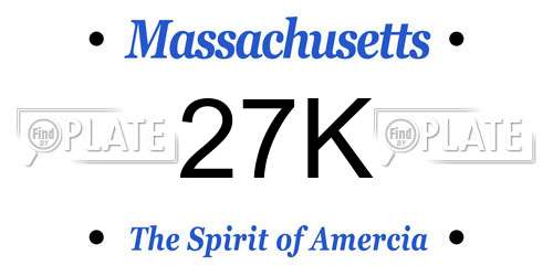 27K Massachusetts License Plate