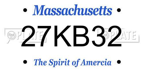 27KB32 Massachusetts License Plate
