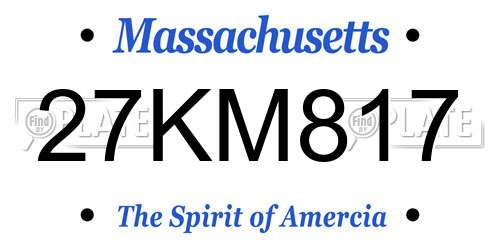 27KM817 Massachusetts License Plate