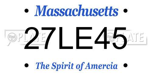 27LE45 Massachusetts License Plate