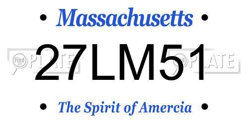27LM51 Massachusetts License Plate