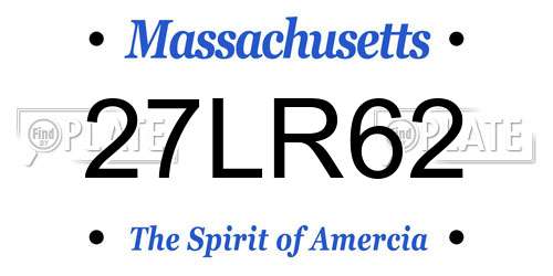 27LR62 Massachusetts License Plate