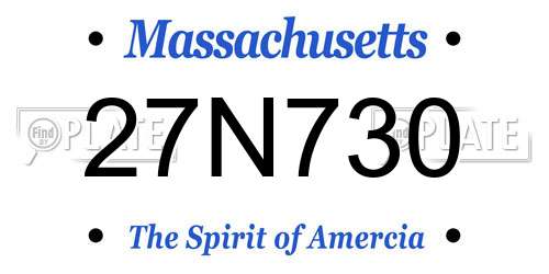 27N730 Massachusetts License Plate
