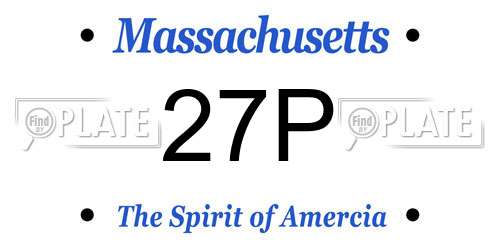 27P Massachusetts License Plate