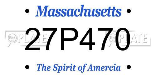 27P470 Massachusetts License Plate