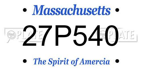 27P540 Massachusetts License Plate