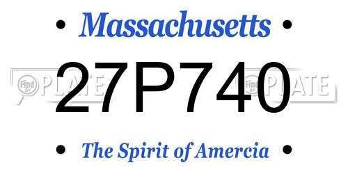 27P740 Massachusetts License Plate