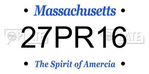 27PR16 Massachusetts License Plate